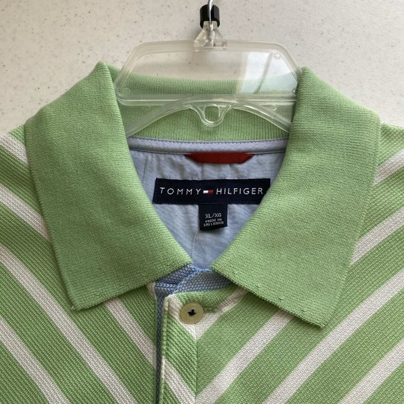 TOMMY HILFIGER XL POLO - VERY UNIQUE SHIRT - GREEN - NEW WITH TAG - Picture 12 of 13